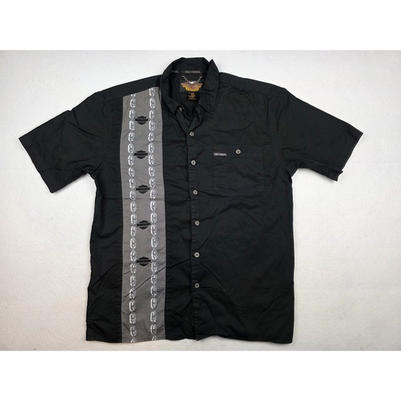 Harley-Davidson Other - Harley Davidson Men's Button Shirt Chain Links Work Biker Motorcycle Black‎ L